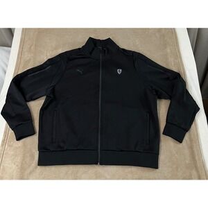 Scuderia Ferrari Track Jacket 2XL Full Zip Black Motorsport Racing EUC